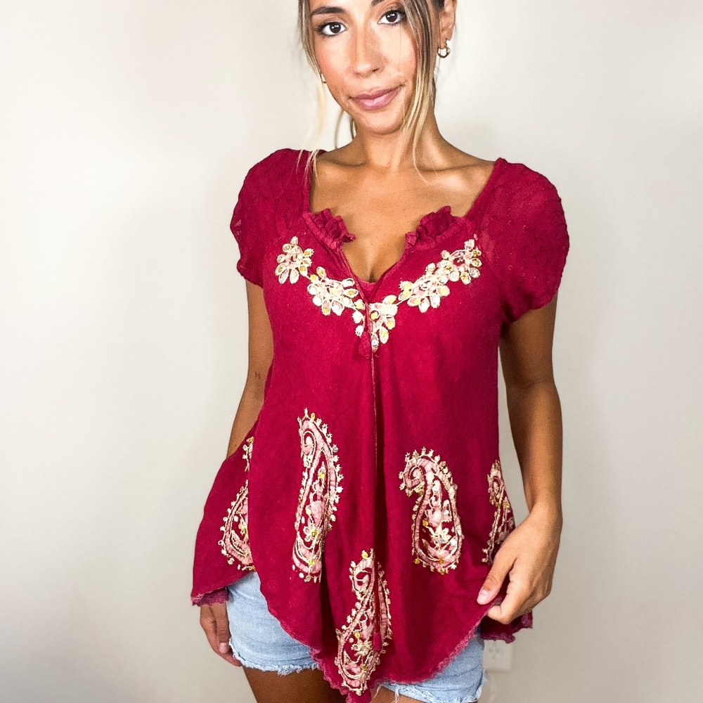 Vintage California Woman Boho Shirt- Small/Med